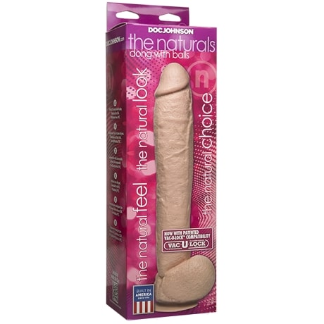 DOC JOHNSON the naturals dong with balls 12″ Realistic Dildo