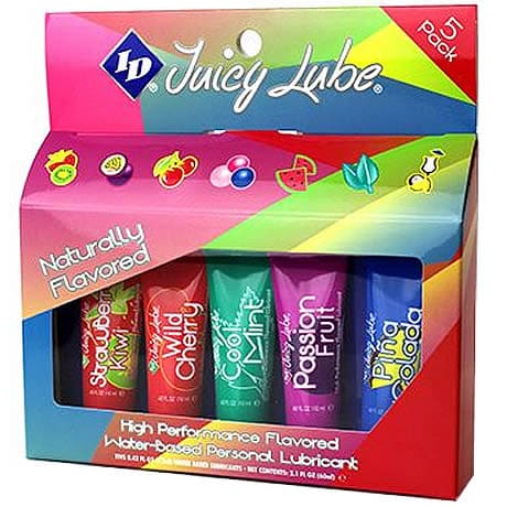 ID Juicy Lube 5 Pack High Performance Flavoured Water Based Lubricant 5 x 12ml
