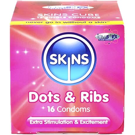SKINS Dots & Ribs 16 Condoms Extra Stimulation & Excitement