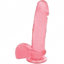 DOC JOHNSON crystal Jellies 6 IN. BALLSY COCK [with Suction Cup] Realistic Dildo