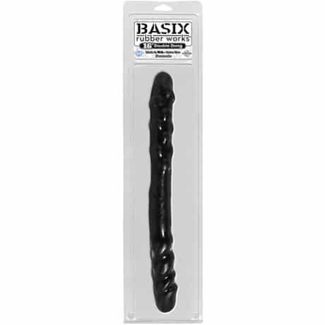BASIX rubber works 16″ Double Dong Black Double Ended Dildo