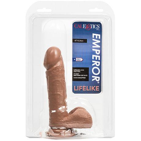 CalExotics EMPEROR LIFELIKE 6″/15.25cm Realistic Dildo With Balls (Brown)