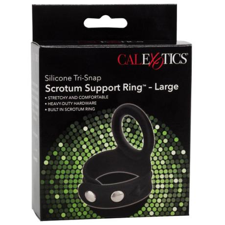 CalExotics Silicone Tri-Snap Scrotum Support Ring (Large)