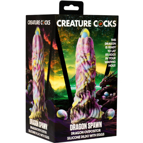 CREATURE COCKS DRAGON SPAWN Dragon Ovipositor Silicone Dildo with Eggs