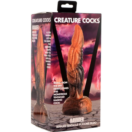 CREATURE COCKS RAVAGER Rippled Tentacle Silicone Dildo