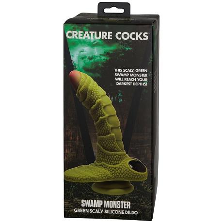 CREATURE COCKS SWAMP MONSTER Green Scaly Silicone Dildo