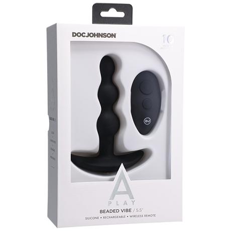 DOC JOHNSON A-Play BEADED VIBE Silicone Butt Plug with Remote