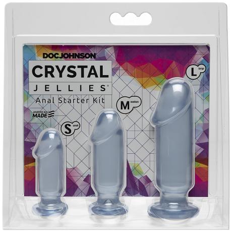 DOC JOHNSON CRYSTAL JELLIES Anal Starter Set (Clear)