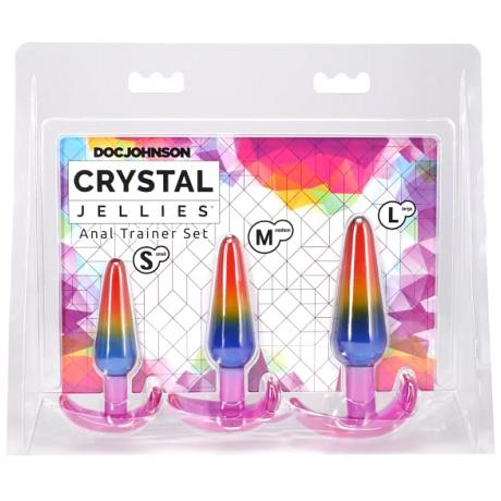 DOC JOHNSON Crystal Jellies Anal Trainer Set (Rainbow)