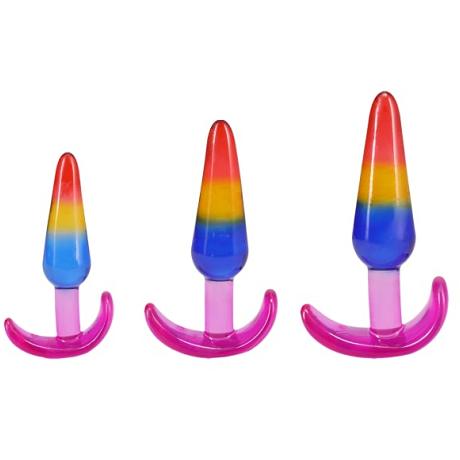 DOC JOHNSON Crystal Jellies Anal Trainer Set (Rainbow)