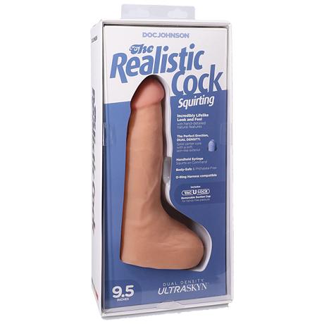 DOC JOHNSON The Realistic Cock Squirting 9.5 Inches Dildo with Balls