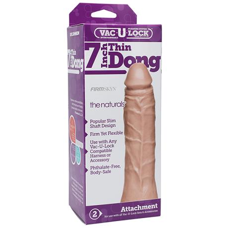 DOC JOHNSON Vac-U-Lock 7 Inch Thin Dong the naturals Dildo