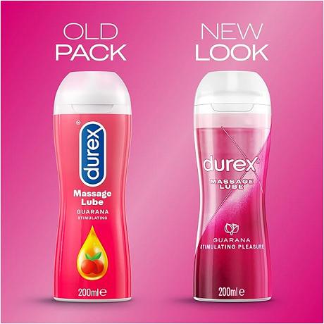 durex MASSAGE LUBE Stimulating Guarana 200ml 2in1 lube & massage gel