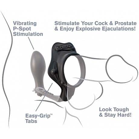 FANTASY C-RINGZ ROCK HARD ASS-GASM Vibrating Prostate Massager & Cock Ring