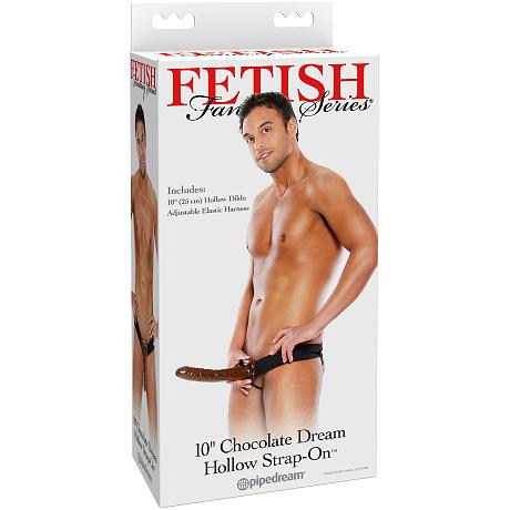 FETISH Fantasy Series 10″ Chocolate Dream Hollow Strap-On