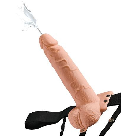 FETISH Fantasy Series 7.5″ Hollow SQUIRTING Strap-On with Balls