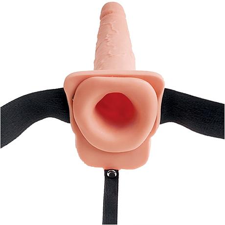 FETISH Fantasy Series 9″ Hollow SQUIRTING Strap-On with Balls
