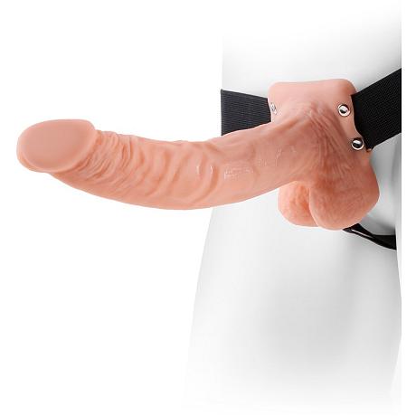 FETISH Fantasy Series 9″ Hollow Strap-On with Balls