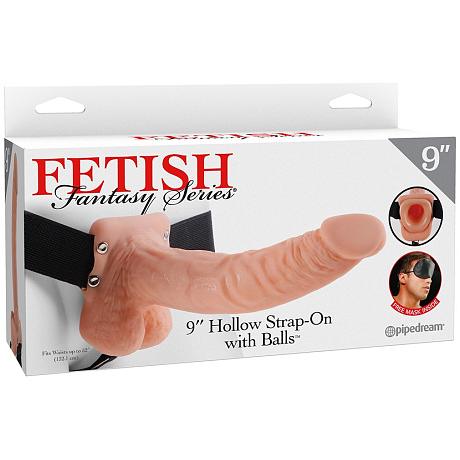 FETISH Fantasy Series 9″ Hollow Strap-On with Balls