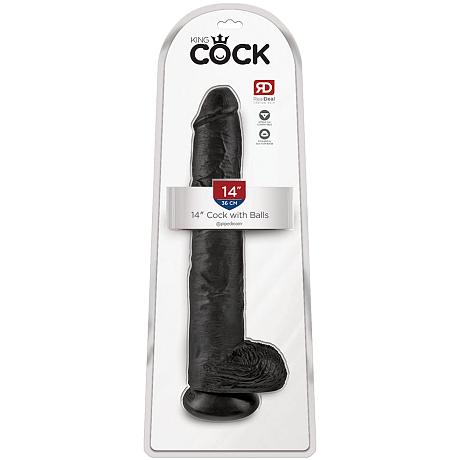 KING COCK 14″ Cock with Balls (Black)