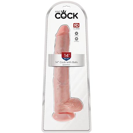 KING COCK 14″ Cock with Balls Realistic Dildo with Balls