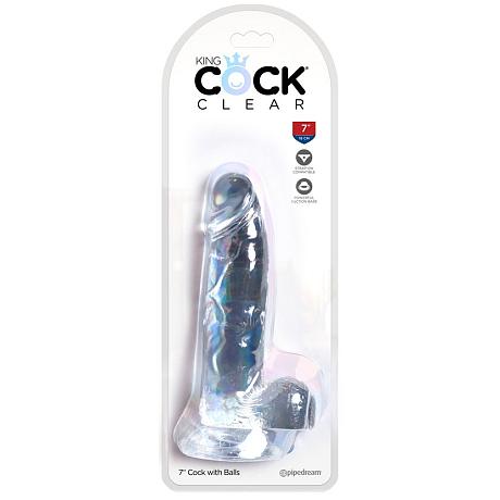 KING COCK CLEAR 7″ Cock with Balls