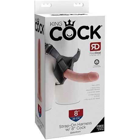 KING COCK Strap-On Harness w/ 8″ Cock