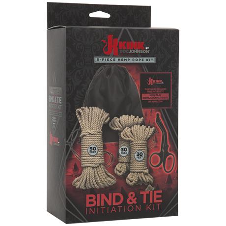 KINK by DOC JOHNSON 5-PEICE HEMP ROPE KIT BIND & TIE Initiation Kit
