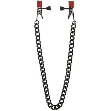 KINK by DOC JOHNSON Nipple Clips with Heavy Chain and Silicone Tips CHAIN