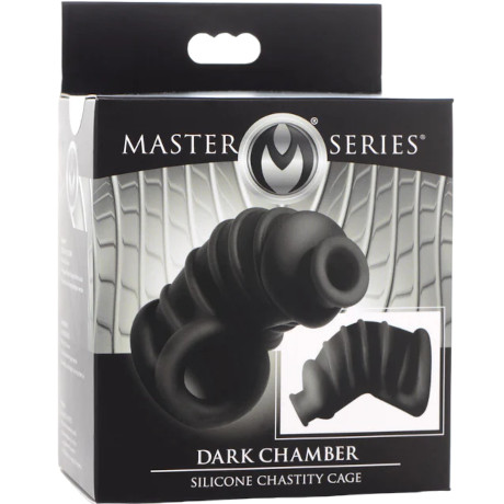 MASTER SERIES DARK CHAMBER Silicone Chastity Cage