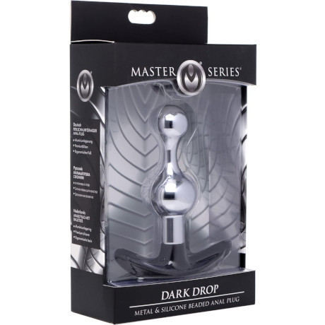 MASTER SERIES DARK DROP Metal & Silicone Beaded Anal Plug