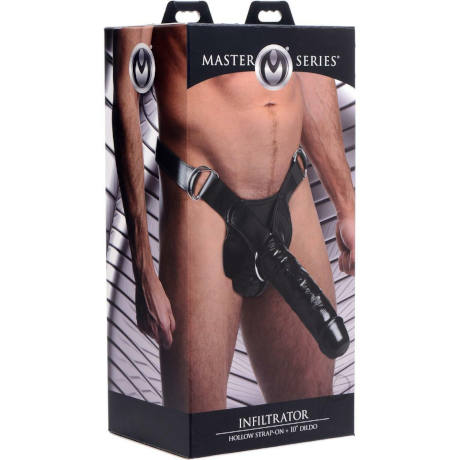 MASTER SERIES INFILTRATOR Hollow Strap-On + 10″ Dildo