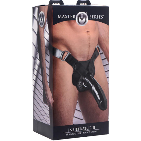 MASTER SERIES INFILTRATOR II Hollow Strap-On + 9″ Dildo