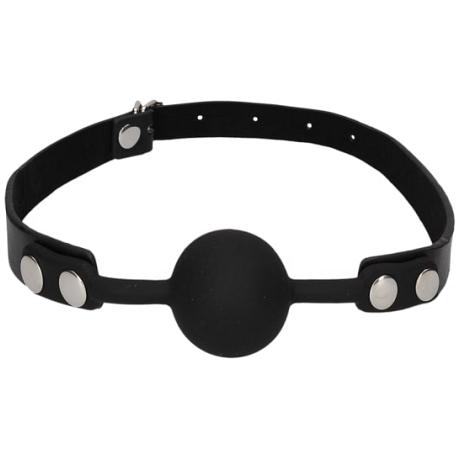 Ouch! BLACK&WHITE Silicone Ball Gag with Adjustable Bonded Leather Straps