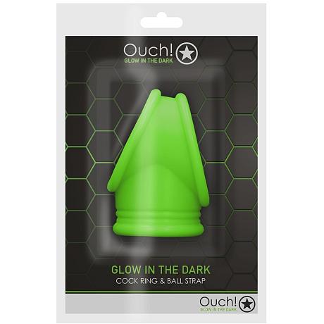 Ouch! GLOW IN THE DARK Cock Ring & Ball Strap
