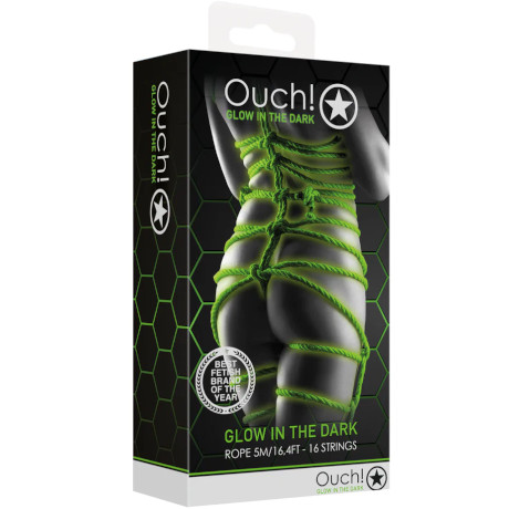 Ouch! GLOW IN THE DARK Rope 5m/16.4ft Bondage Rope