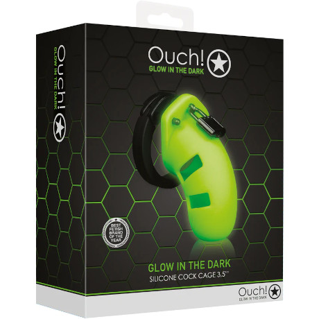 Ouch! GLOW IN THE DARK Silicone Cock Cage 3.5″