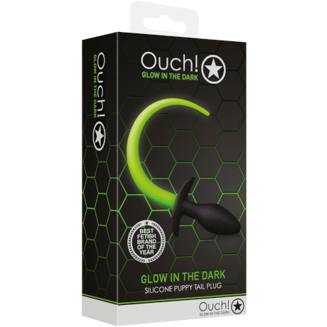 Ouch! GLOW IN THE DARK Silicone Puppy Tail Plug