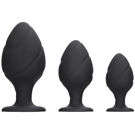 Ouch! Silicone Swirled Butt Plug Set