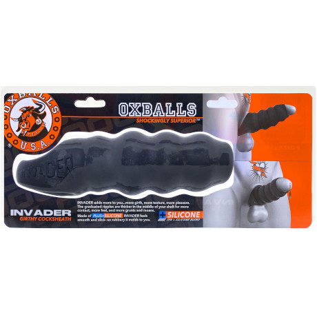 OXBALLS INVADER GIRTHY COCKSHEATH Cock Extender (Black Ice)