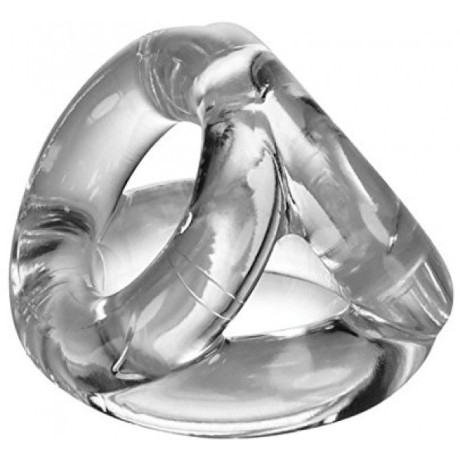 OXBALLS TRI-SPORT 3-RING COCKSLING Cock and Ball Ring (Clear)