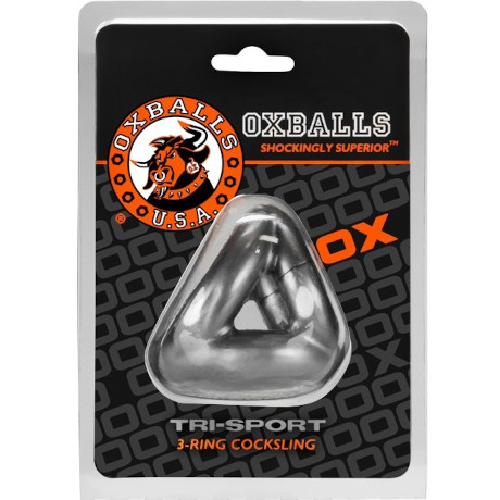 OXBALLS TRI-SPORT 3-RING COCKSLING Cock and Ball Ring (Steel)