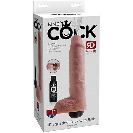 KING COCK 11″ Squirting Cock with Balls