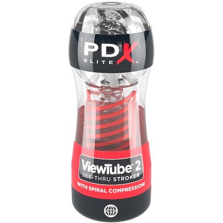PDX ELITE ViewTube 2 SEE-THRU STROKER with Spiral Compression