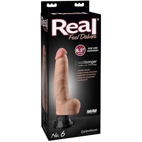 pipedream Real Feel Deluxe No.6 8.5″ (22cm) Lifelike Vibrating Dildo with Balls