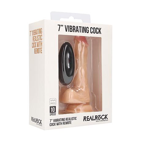 REALROCK 7″ VIBRATING COCK 7″ Vibrating Cock Realistic Cock With Remote