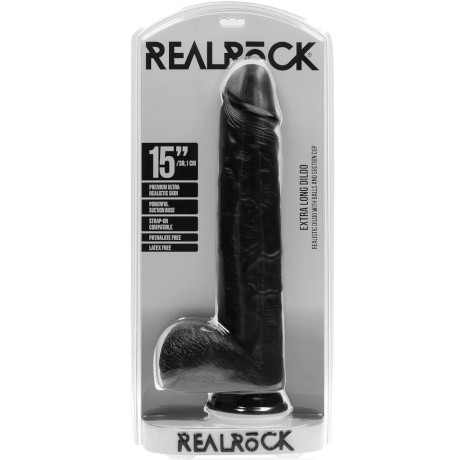 REALROCK EXTRA LONG DILDO 15″ / 38 cm Realistic Dildo with Balls and Suction Cup