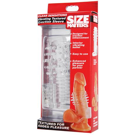 SIZE MATTERS CLEAR SENSATIONS Vibrating Textured Erection Sleeve