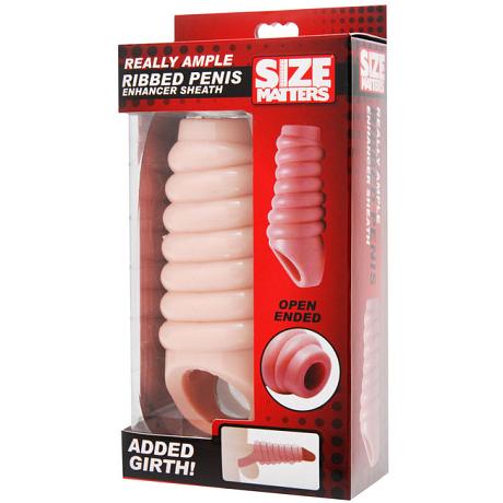 SIZE MATTERS REALLY AMPLE Ribbed Penis Enhancer Sleeve