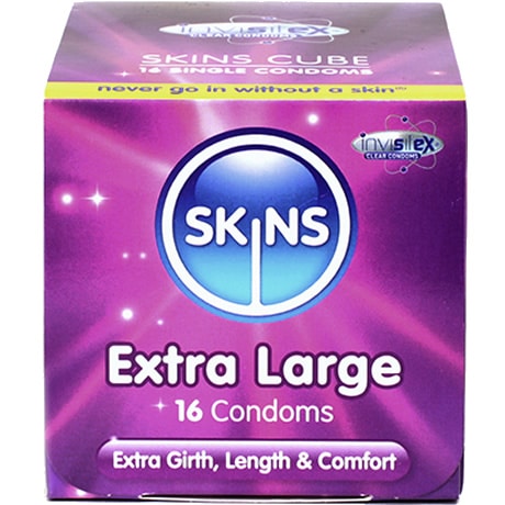 SKINS Extra Large 16 Condoms Extra Girth, Length & Comfort